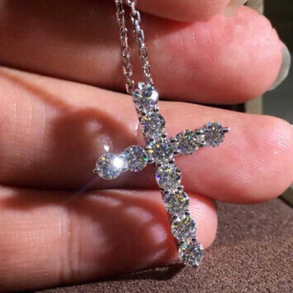 NWT STERLING SILVER Diamond 💎 Pendant Necklace - Picture 5 of 5